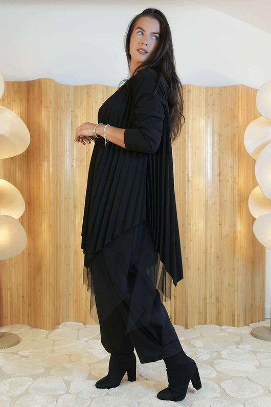 Gotham Pleat Tunic Black